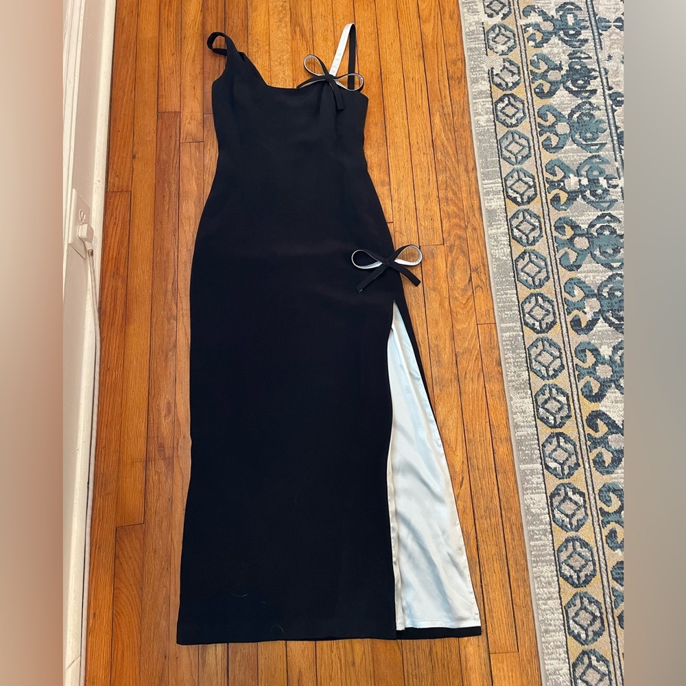 Vintage After Five floor length bow dress